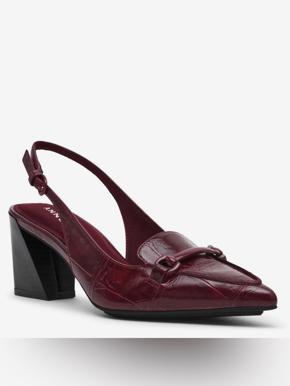 Anne Klein Royce Burgundy Slingback Loafer Pump